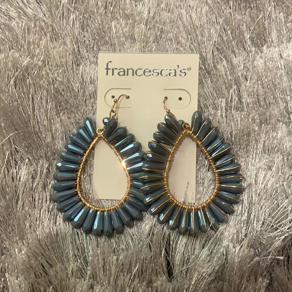 Francesca’s Earrings - blue/gray with gold